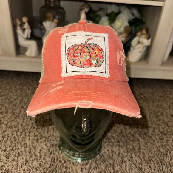 Orange Pumpkin Patch Cap made by me - Picture 2 of 5